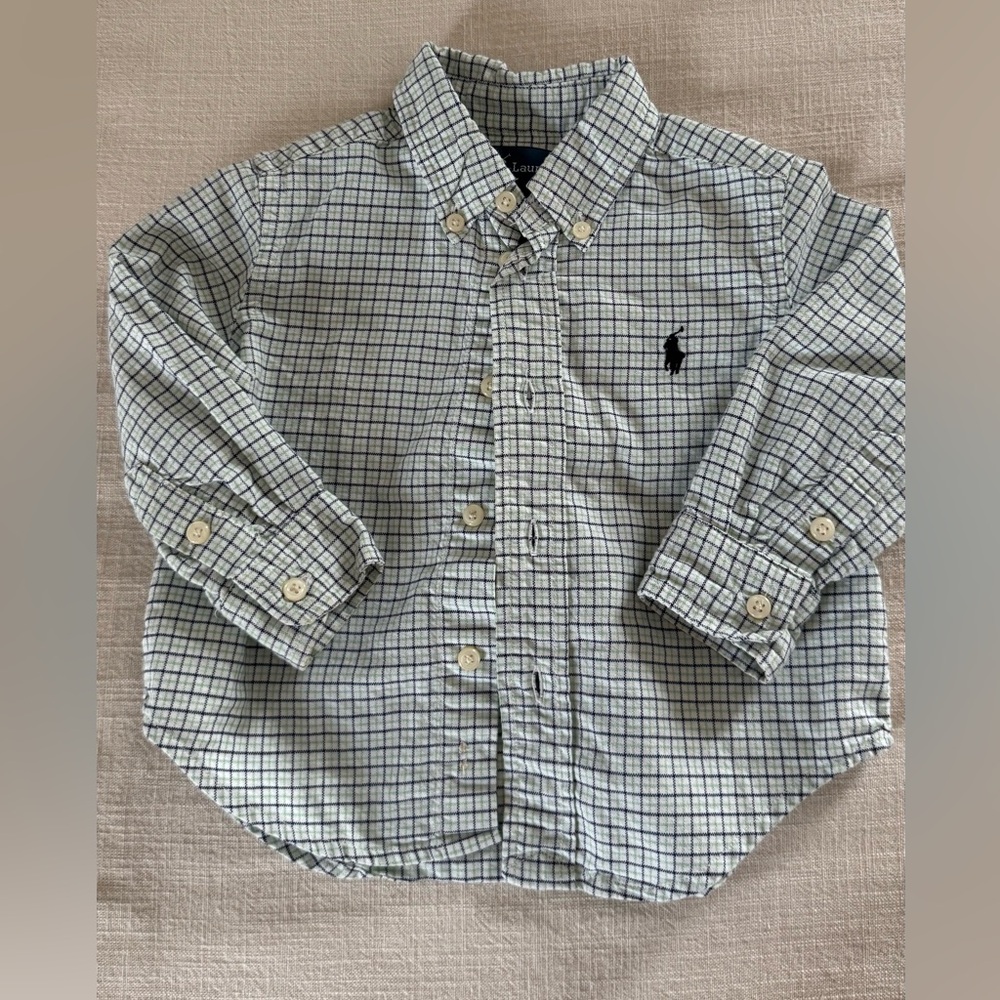 Ralph Lauren Kids Checkered Shirt - Blue and White